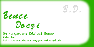 bence doczi business card